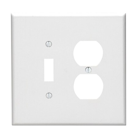 Leviton Leviton White 2 gang Thermoset Plastic Duplex/Toggle Wall Plate 1 pk 88105-000